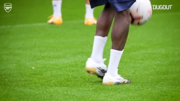 Thomas Partey trains with the Arsenal squad